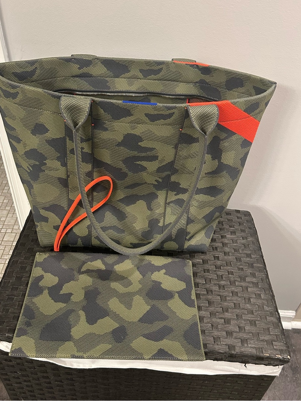 Rothy’s Green Camo Tote & Pouch.